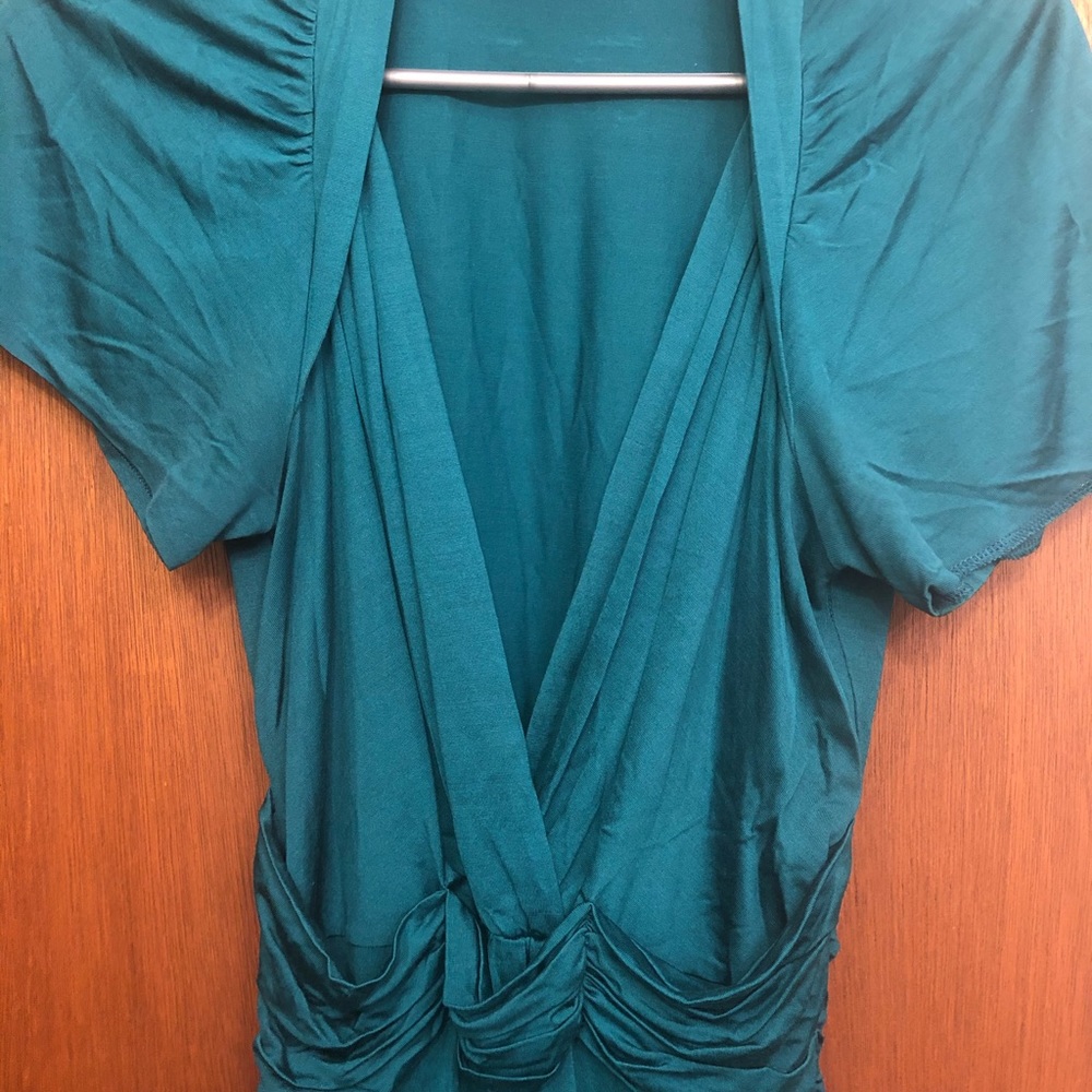 Banana Republic silk emerald green dress